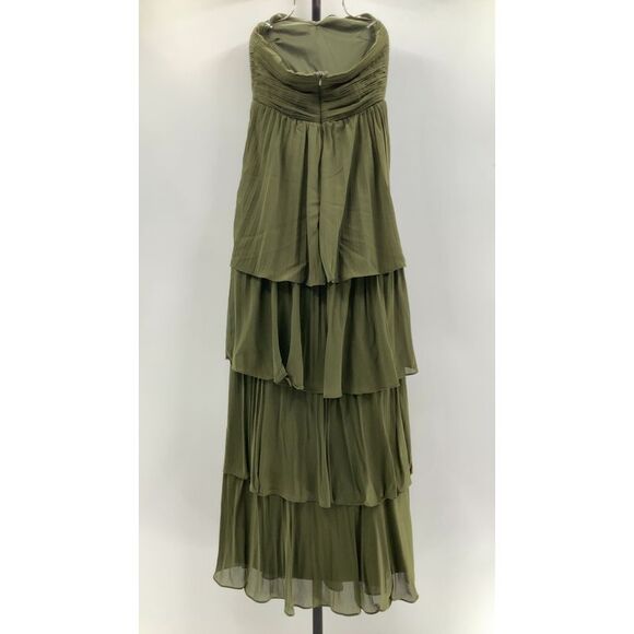 Lulu's Olive Green Strapless Tiered Maxi Dress - Picture 3 of 3
